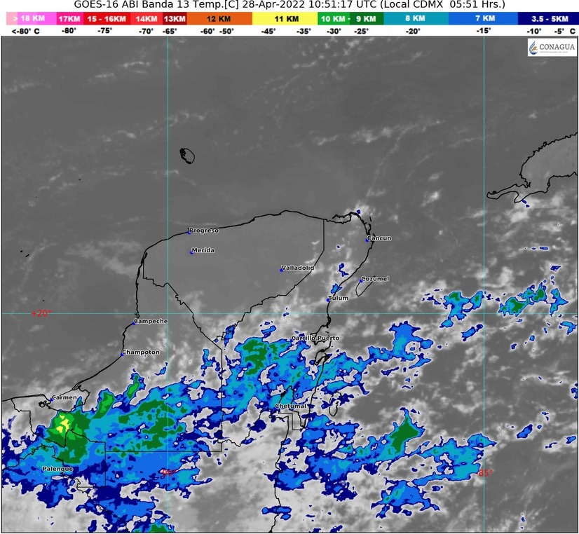 Lluvias dispersas con chubascos ocasionales durante el día, así el #Clima  para #QuintanaRoo hoy 28 de abril 2022 -